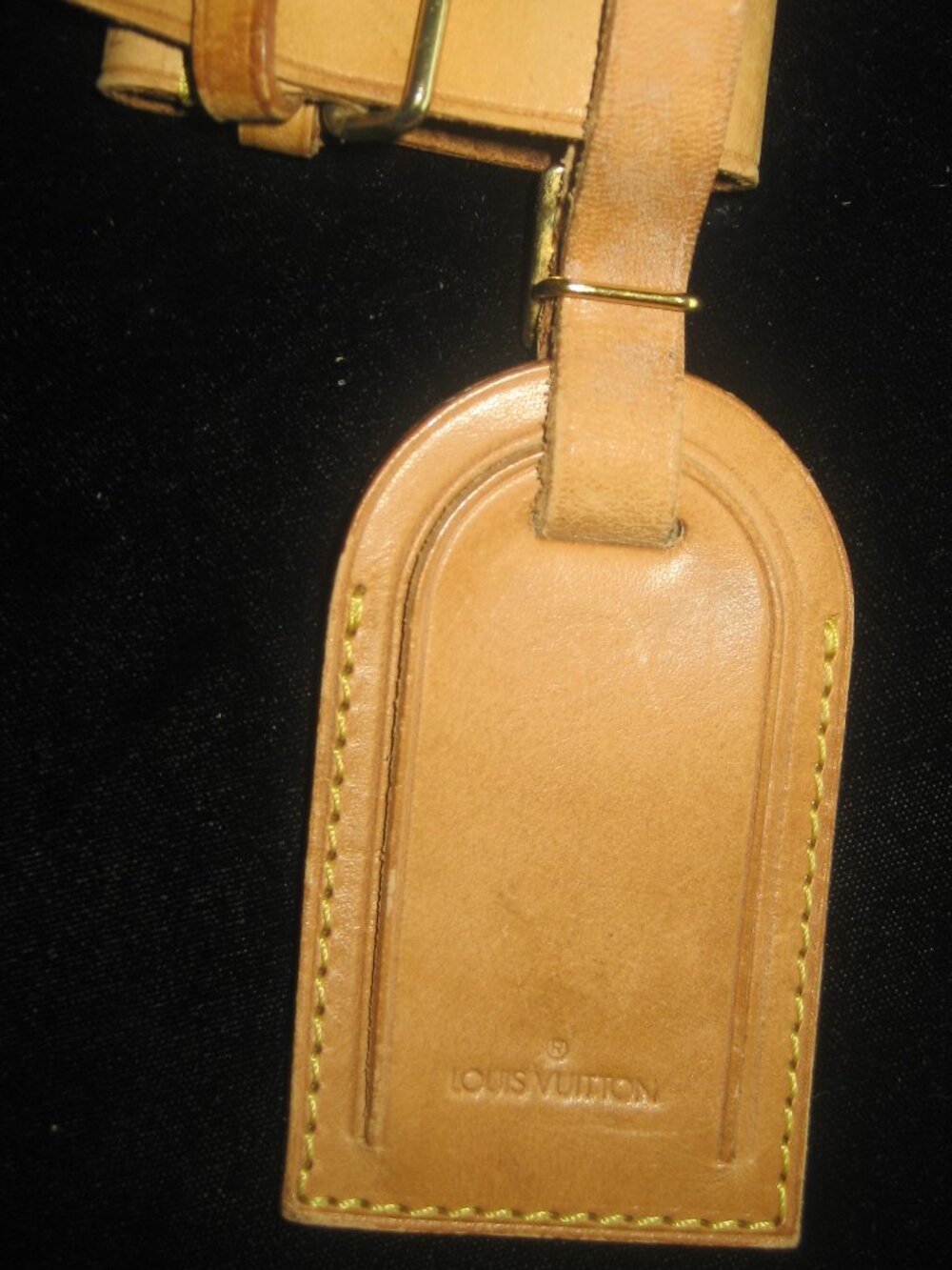 Authentic Louis Vuitton Vachetta Leather Luggage Accessory Tag made in France